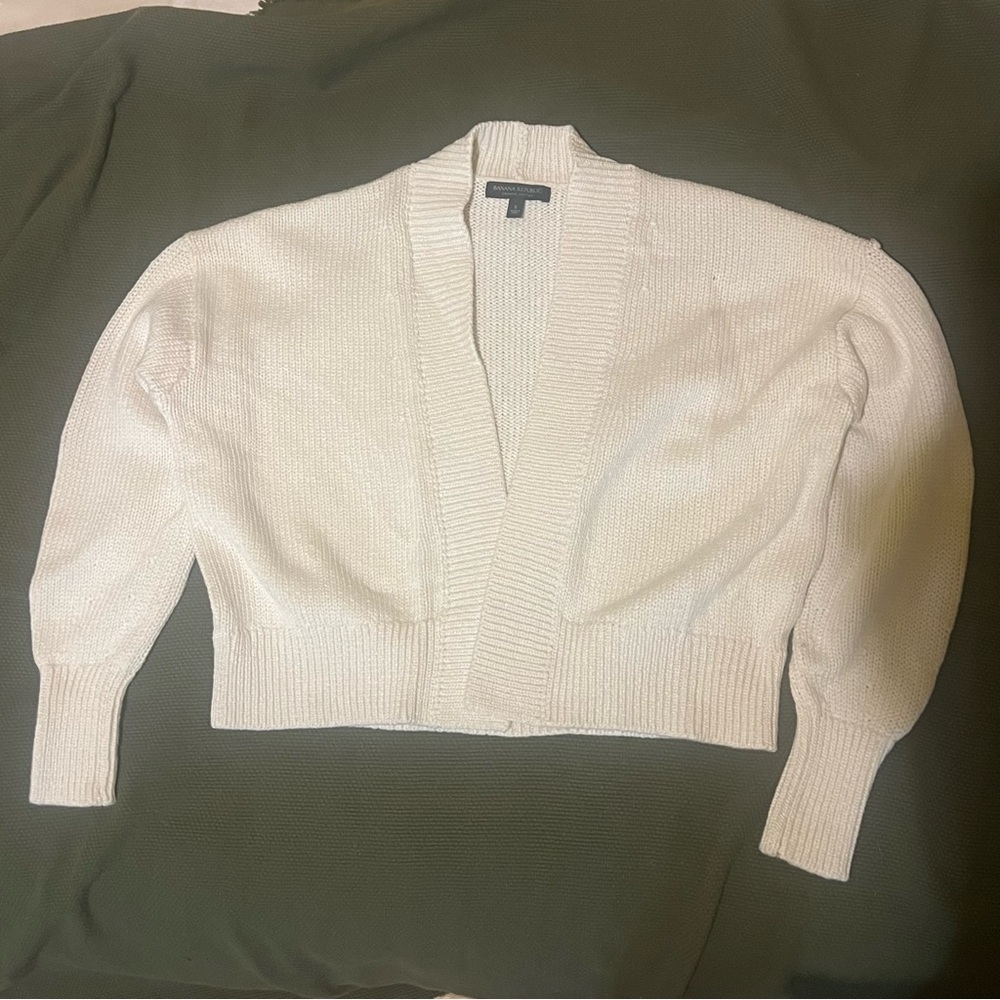 Banana Republic Cream Women's Chunky Cardigan Organic Cotton - Sz S